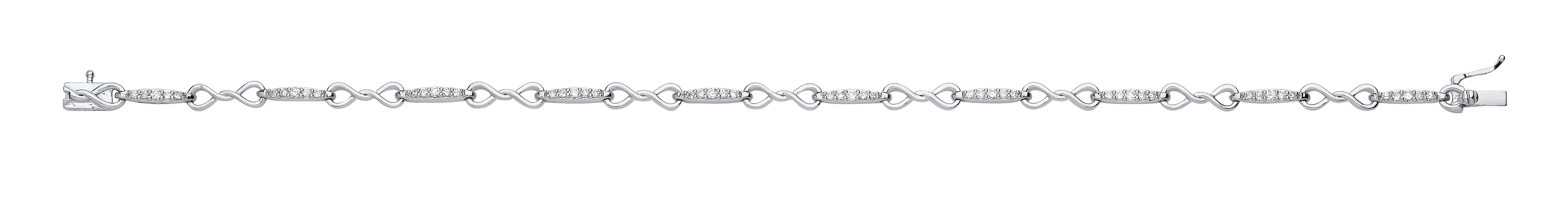 9ct White Gold Bracelet 0.50ct Diamonds