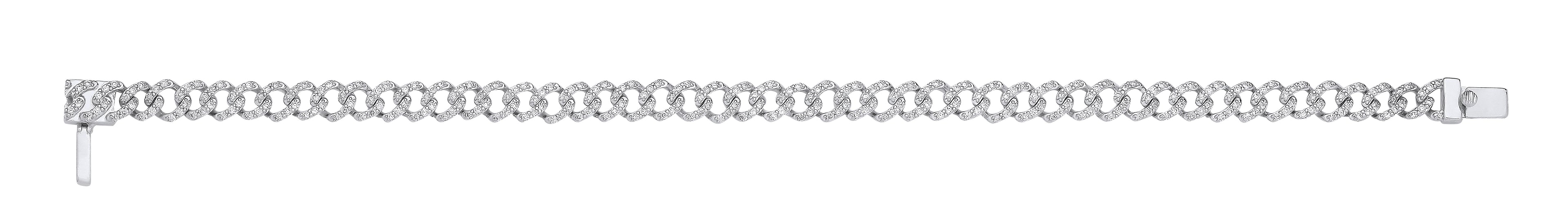 9ct White Gold 2.00ctw Gents Bracelet