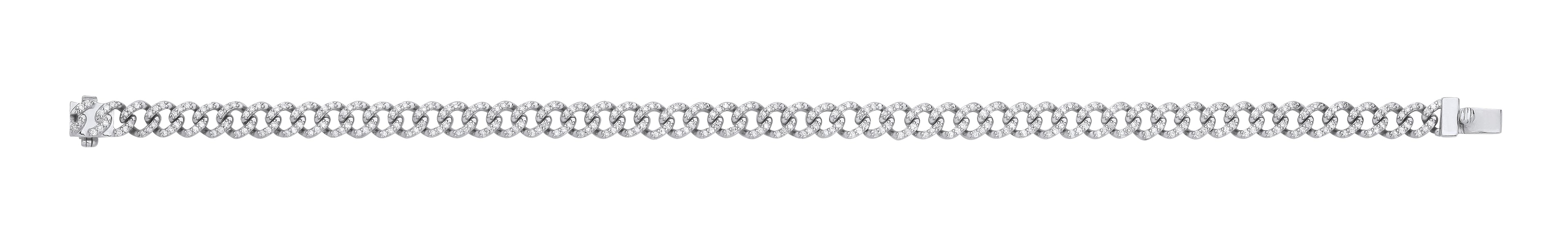 9ct White Gold 1.00ctw Gents Bracelet