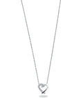 9ct White Gold 0.05ct Diamond Heart Pendant with 18in Chain
