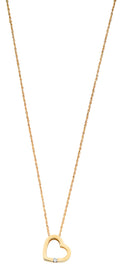 9ct Yellow Gold 0.04ct Diamond Heart Pendant with 18in Chain
