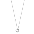 9ct White Gold 0.13ct Diamond Heart Pendant with 18in Chain