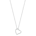 9ct White Gold 0.12ct Diamond Heart Pendant with 18in Chain