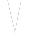9ct White Gold 0.04ct Diamond Cross Pendant with 18in Chain