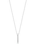 9ct White Gold 0.12ct Diamond Drop Pendant with 18in Chain