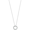 9ct White Gold 0.25ct Diamond Circle Pendant with 18in Chain