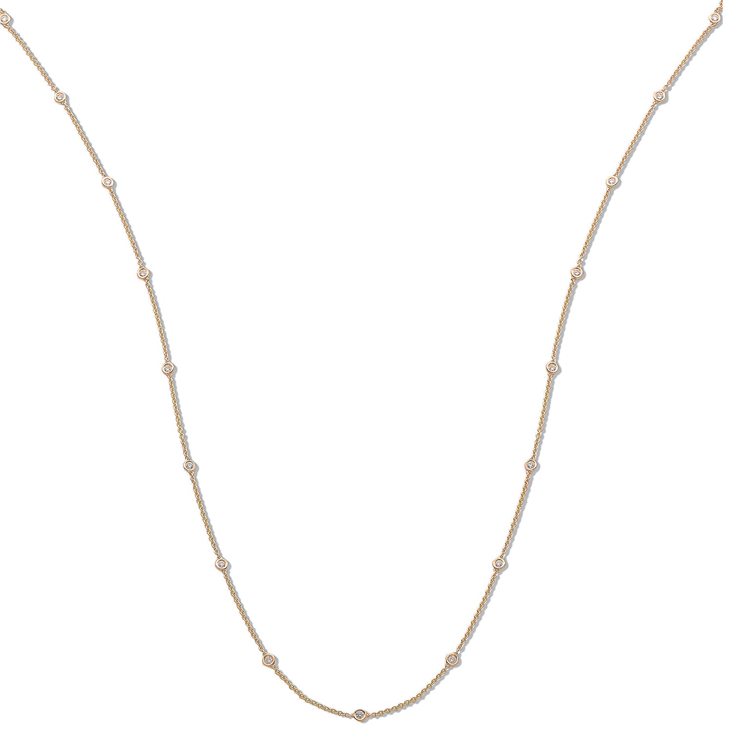 18ct Yellow Gold 1.00ct Diamond by the Yard Necklace 36in