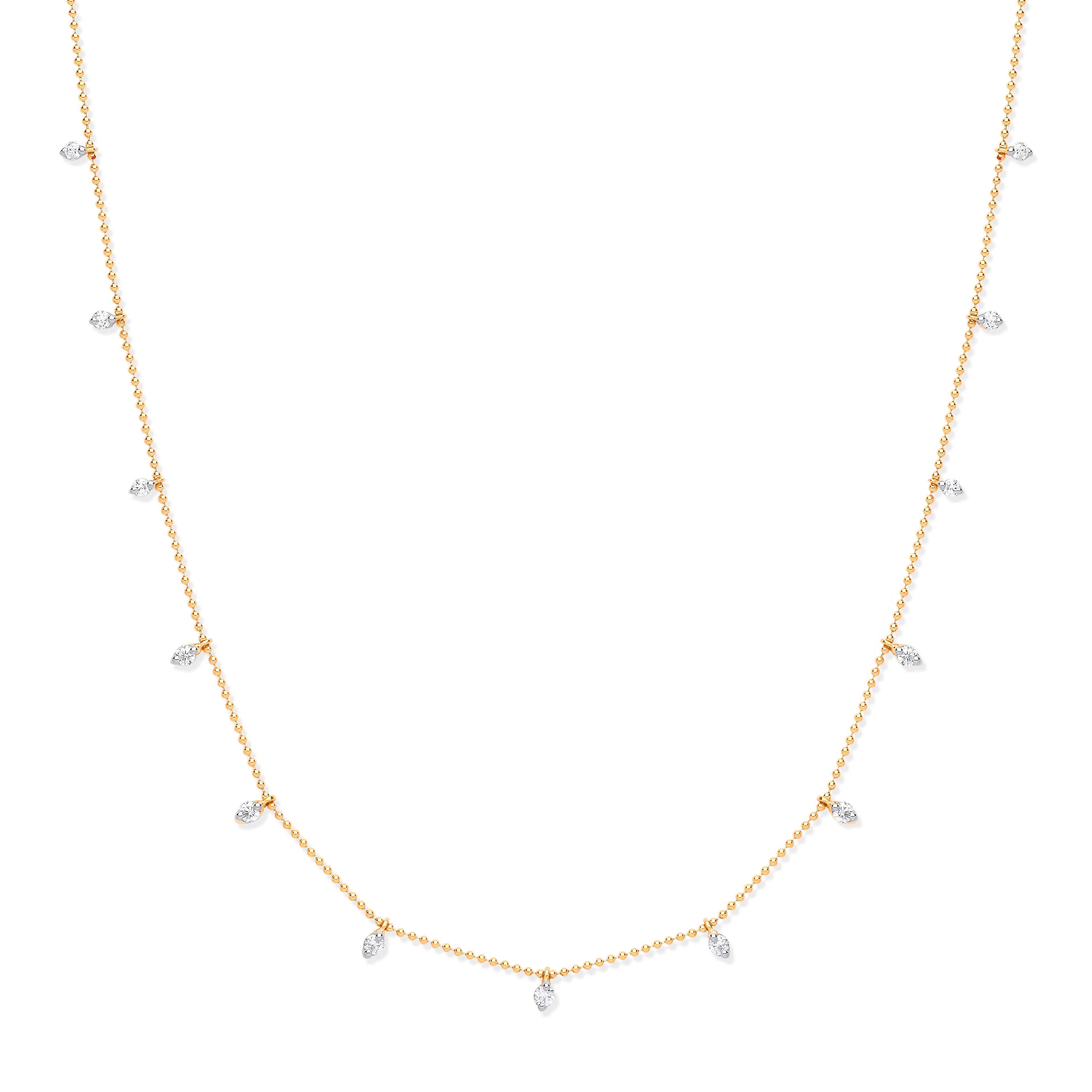 18ct YG 0.50ctw Diamond Set 18in Chain