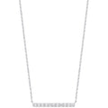 9ct White Gold 0.20ct Diamond Bar Necklace Chain 17in