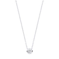 18ct White Gold 0.25ctw G-SI Rubover Diamond Pendant 18in Chain