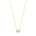 18ct Yellow Gold 0.25ctw G-SI Rubover Diamond Pendant 18in Chain