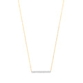 9ct Yellow Gold 0.20ct Diamond Bar Necklace Chain 17in