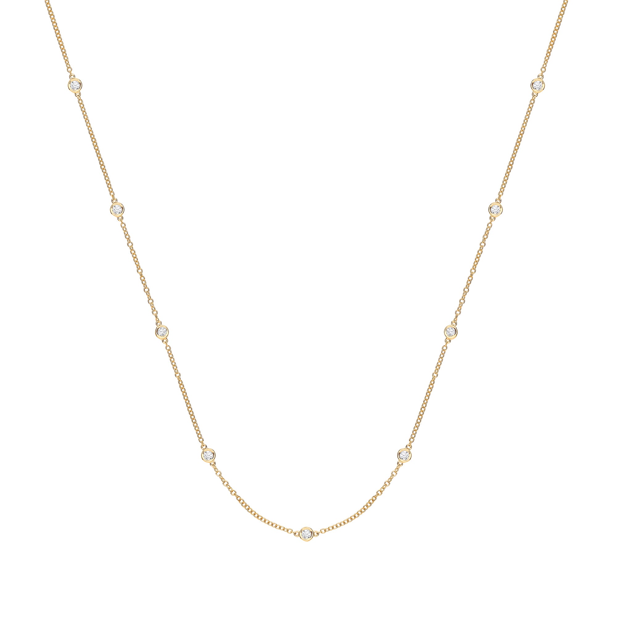 9ct Yellow Gold 0.50ct Rubover Diamond Chain 18in