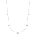 9ct White Gold Rub-Over 0.25ctw Diamond 18in Chain