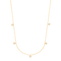9ct Yellow Gold Rub-Over 0.25ctw Diamond 18in Chain