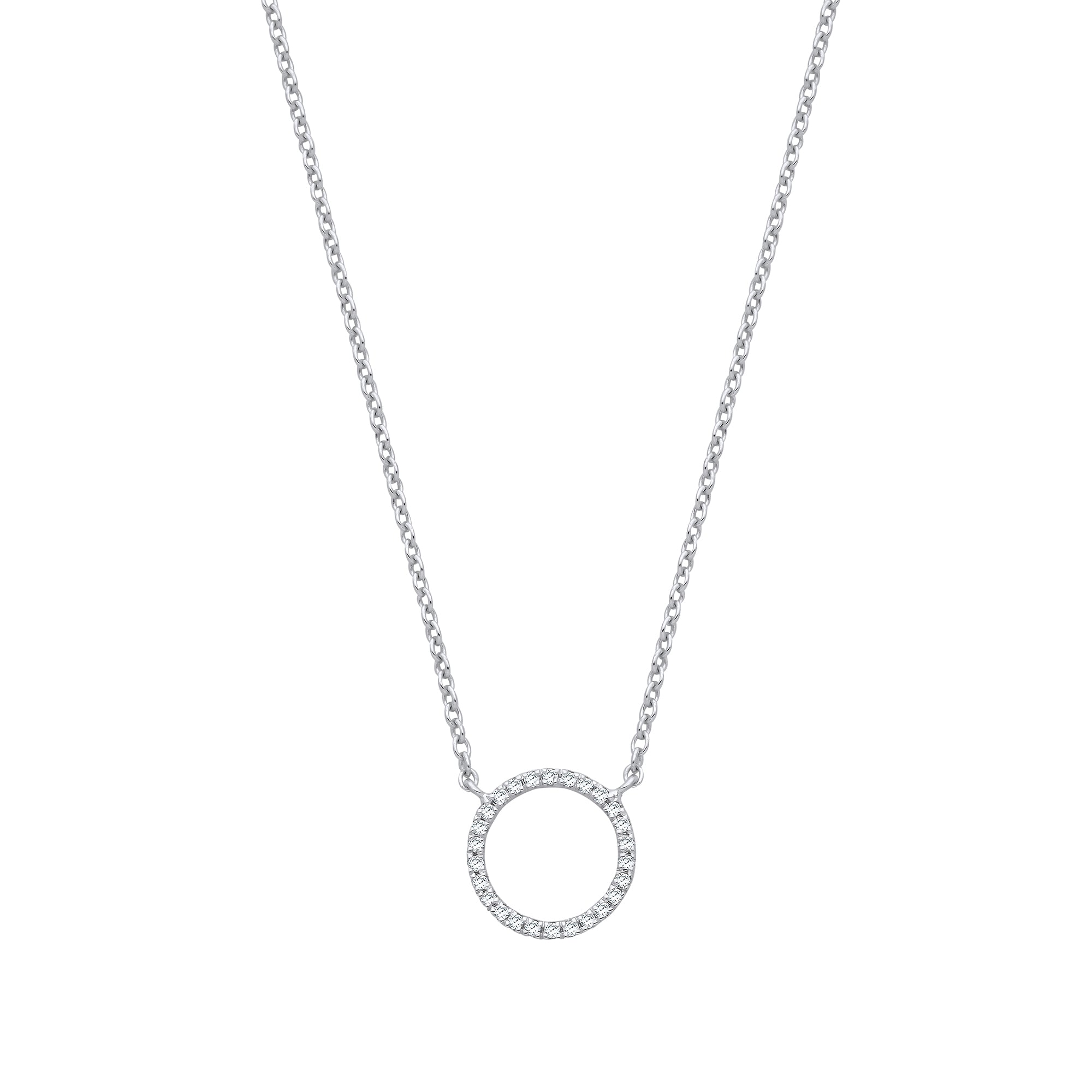 9ct White Gold 0.08ctw Necklace Chain 17in