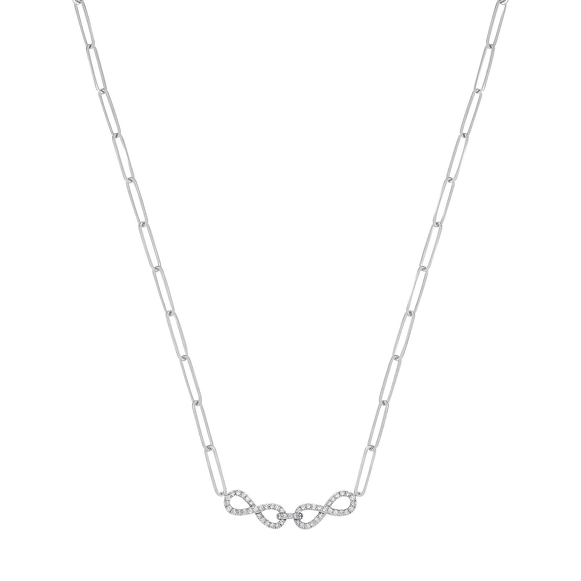 9ct White Gold 0.24ctw Chain 17in