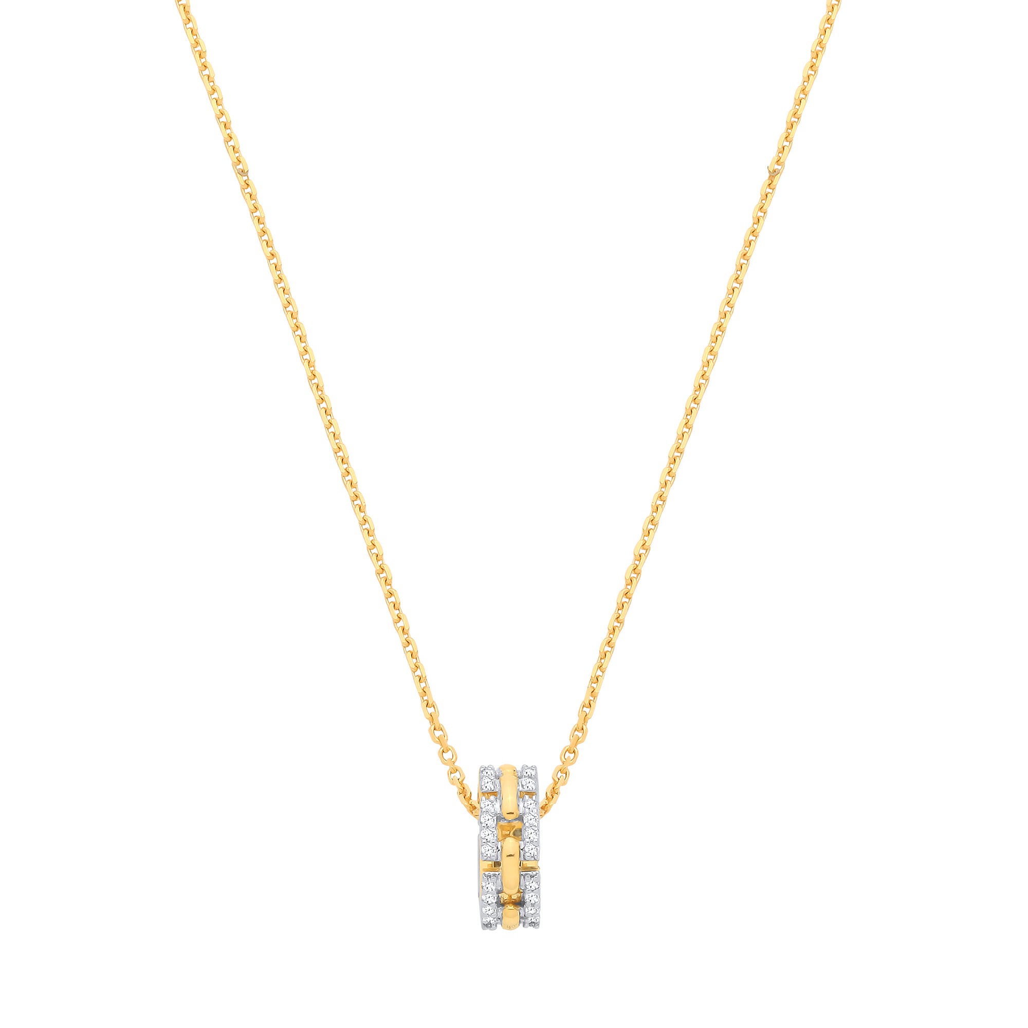 9ct Yellow Gold 0.20ctw Circle Necklace