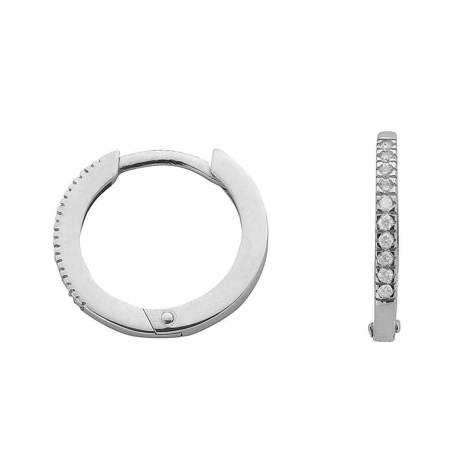 9ct White Gold 0.11ct Diamond Earrings
