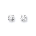 18ct White Gold 0.25ct Claw Set Diamond Stud Earrings