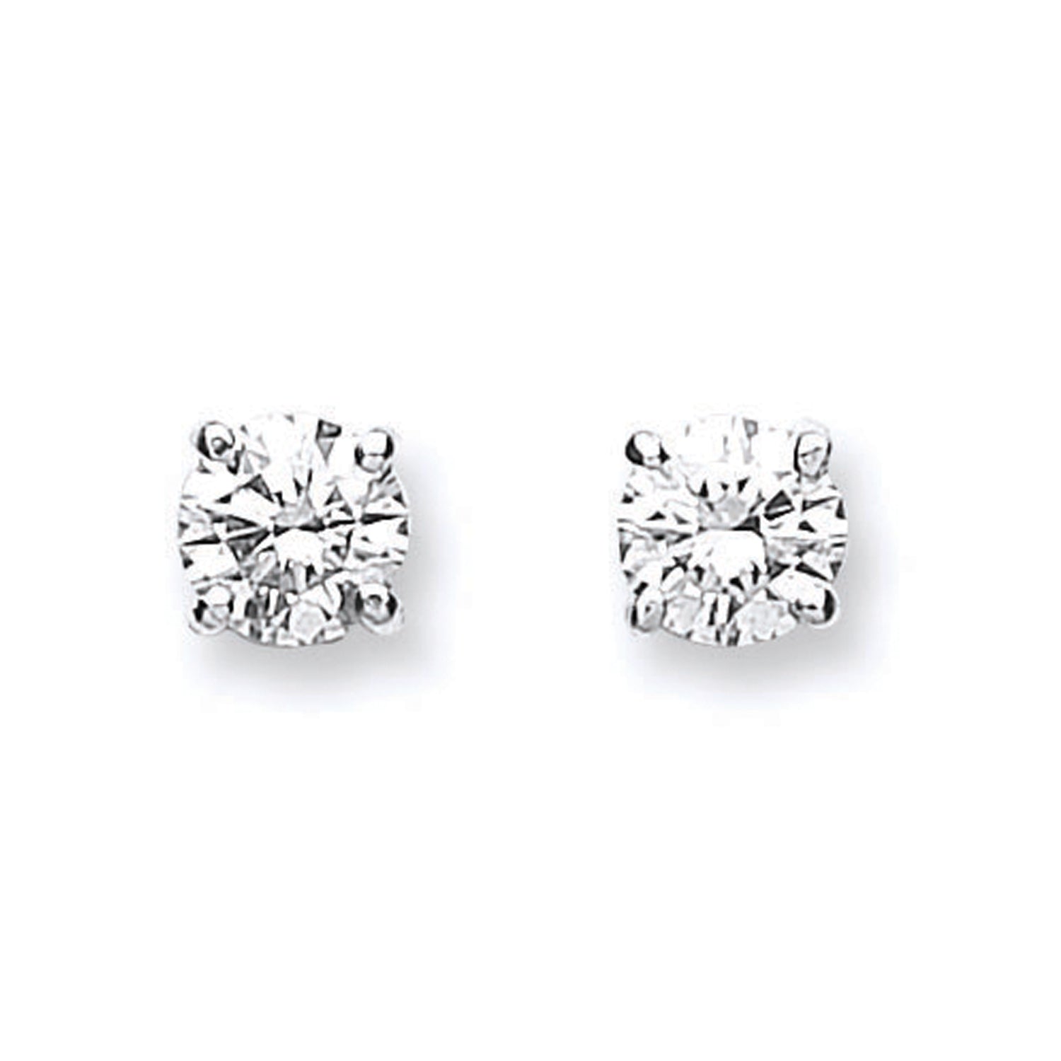 18ct White Gold 0.70ct Claw Set Diamond Stud Earrings