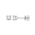 18ct White Gold 0.50ct Claw Set H/VS Princess Cut Diamond Stud Earrings