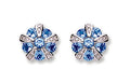 9ct White Gold 0.08ct Diamond and 0.44ct Tanzanite Earrings