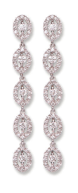 18ct White Gold 1.29ct Diamond Drop Earrings