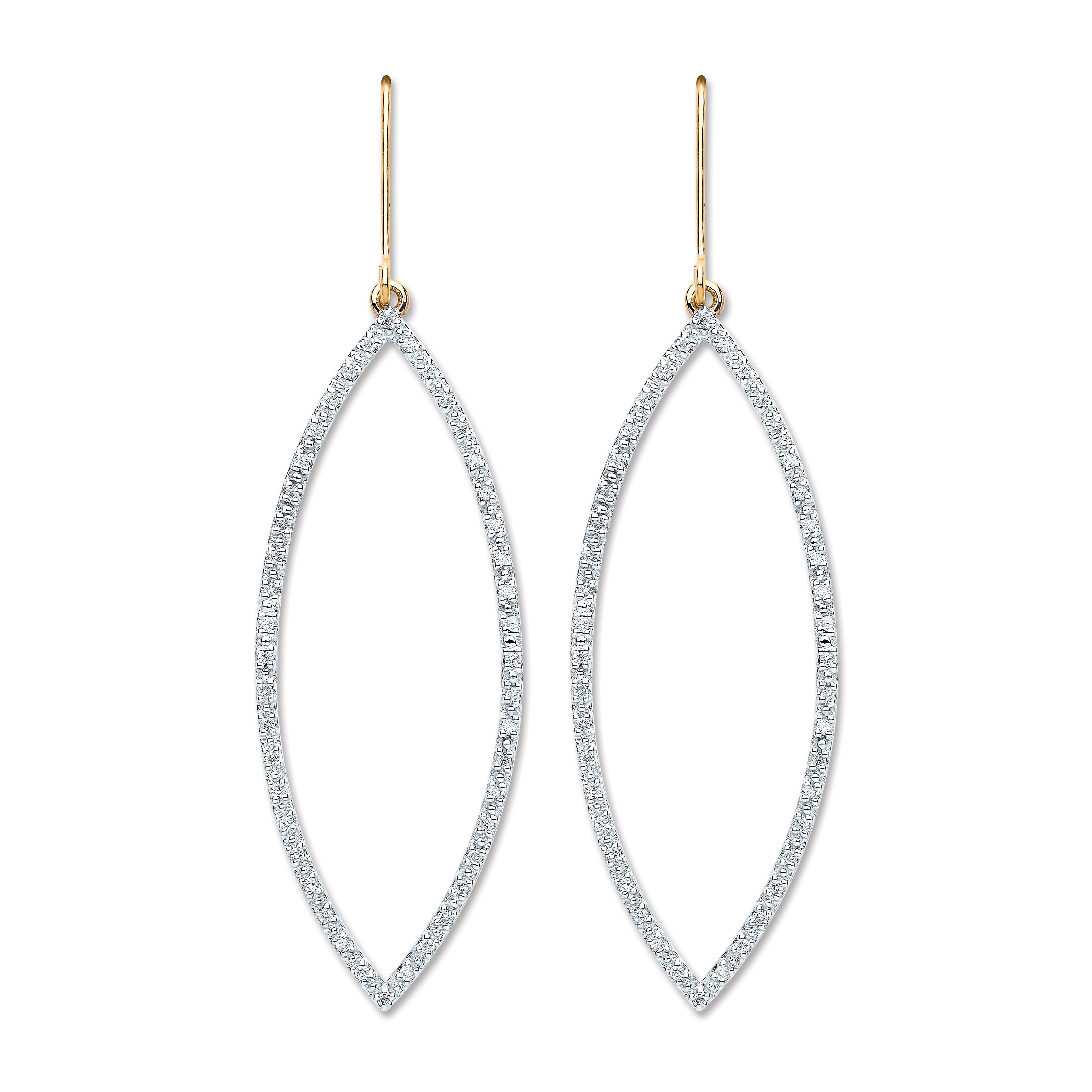 9ct Yellow Gold 0.30ct Diamond Drop Earrings