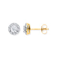 9ct Yellow Gold 0.13ct Diamond Stud Earrings