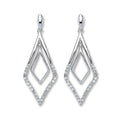 9ct White Gold 0.15ct Diamond Drop Earrings