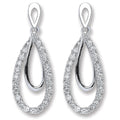 9ct White Gold 0.20ct Diamond Drop Earrings