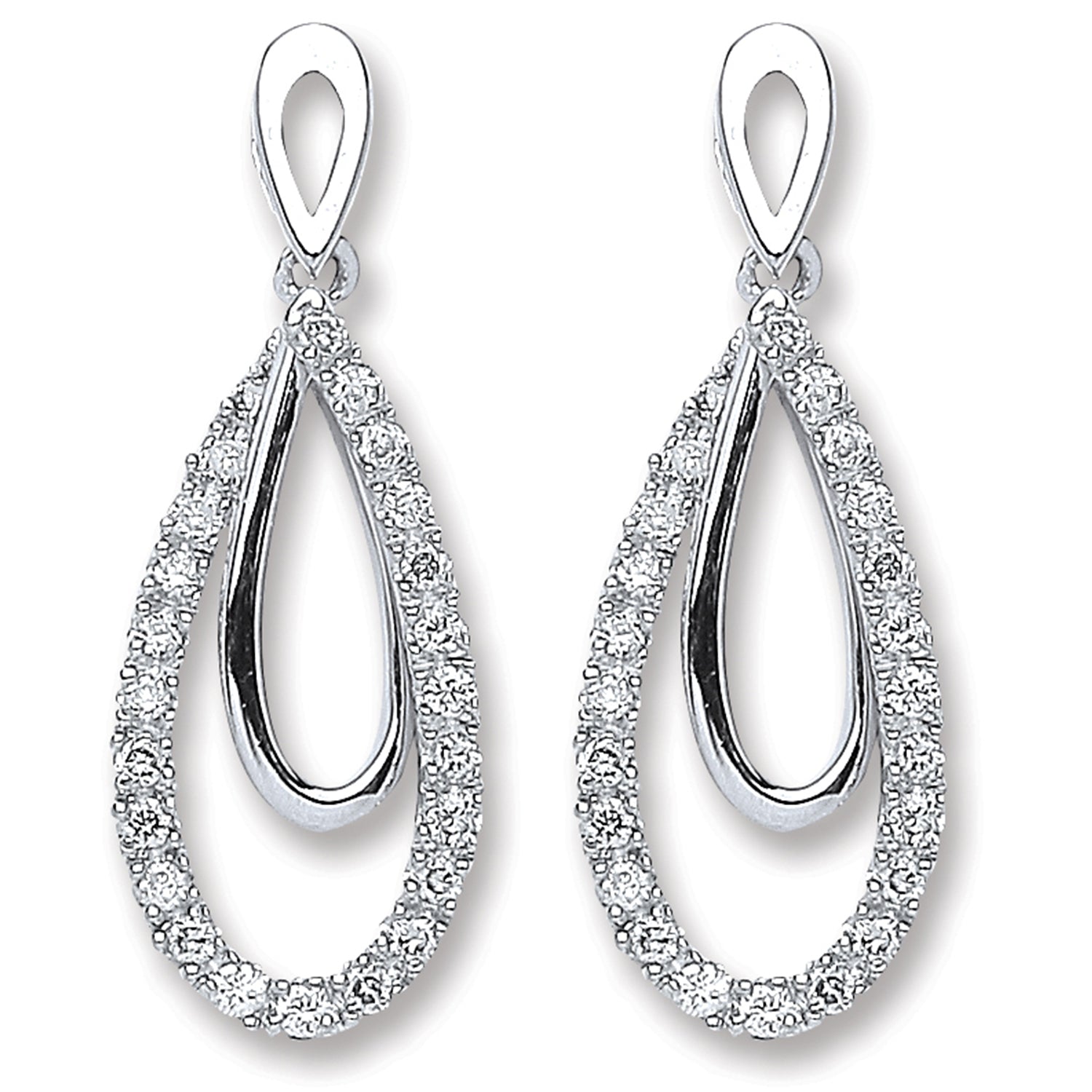 9ct White Gold 0.20ct Diamond Drop Earrings
