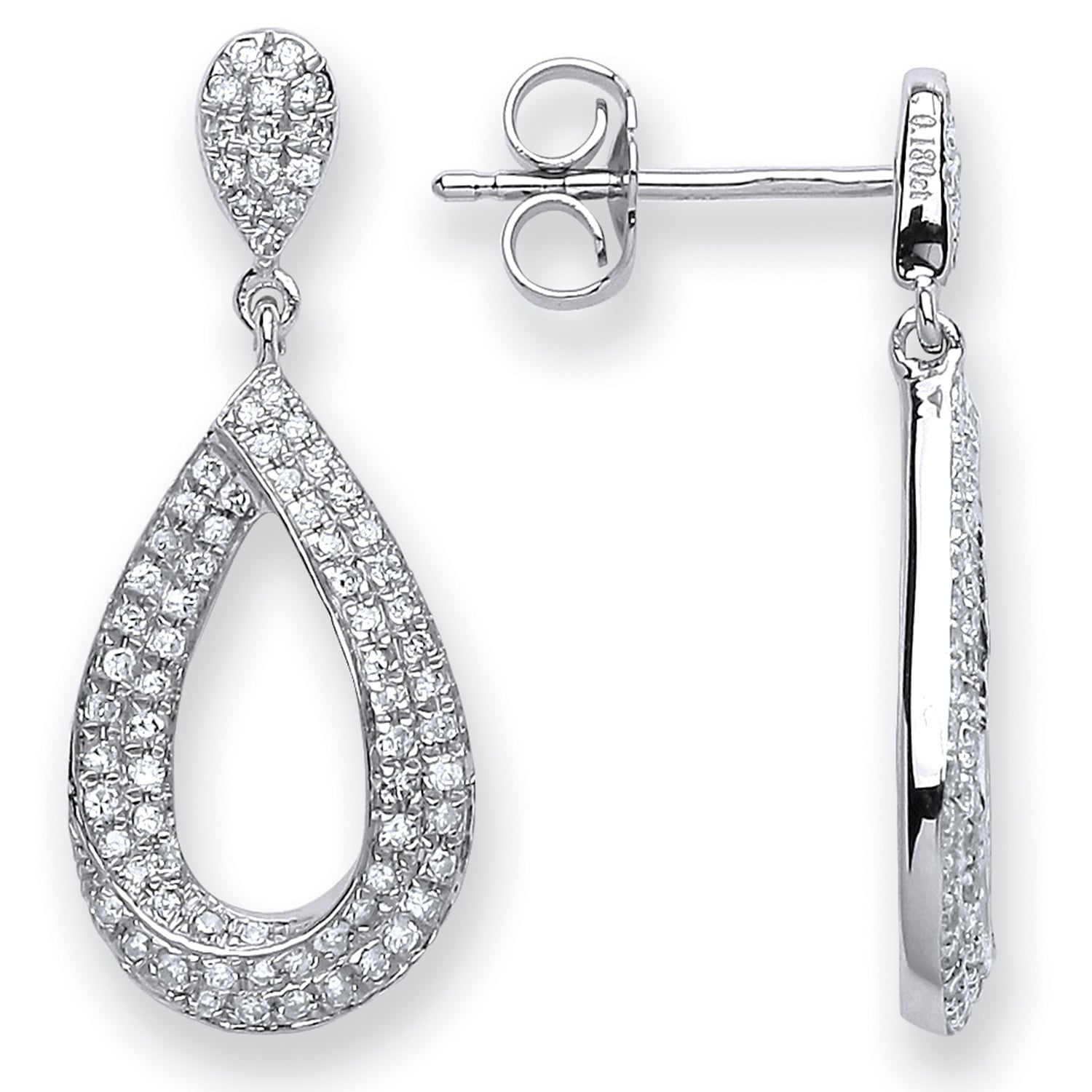 9ct White Gold 0.34ct Pear Shape Diamond Earrings