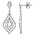 18ct White Gold 0.75ct Diamond Drop Earrings