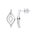 9ct White Gold 0.25ct Diamond Drop Earrings