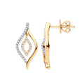 9ct Yellow Gold 0.25ct Diamond Drop Earrings