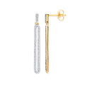 9ct Yellow Gold Long Loop Drop 0.25ct Diamond Earrings