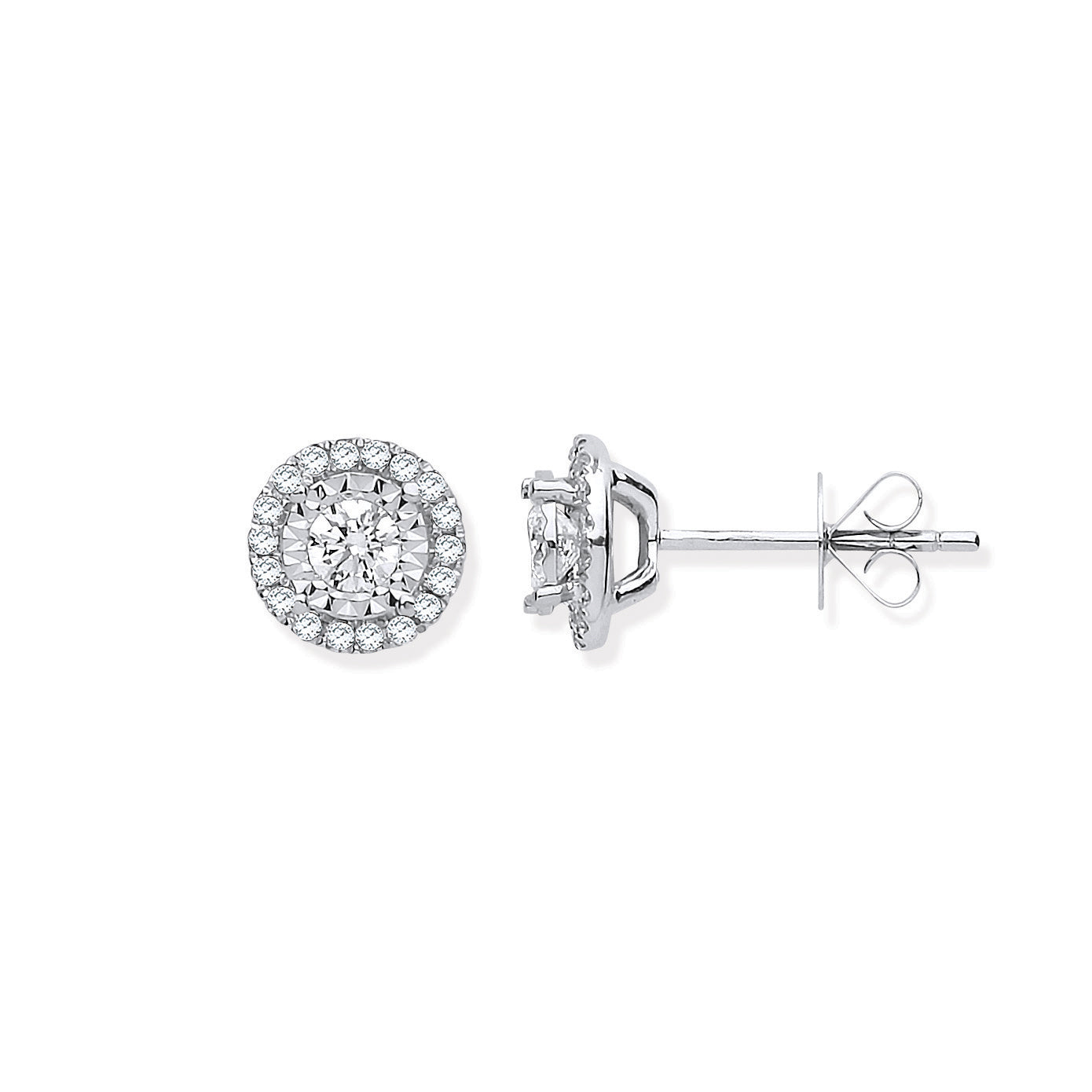 18ct White Gold Halo 0.50ctw Diamond Studs