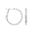 9ct White Gold 0.20ctw Twist Hoop Earrings