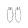 18ct WG 1.27ctw Diamond set Inside and Outside Oval Hoops