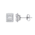 18ct WG Rectangular Studs Set with 0.50ctw Diamonds
