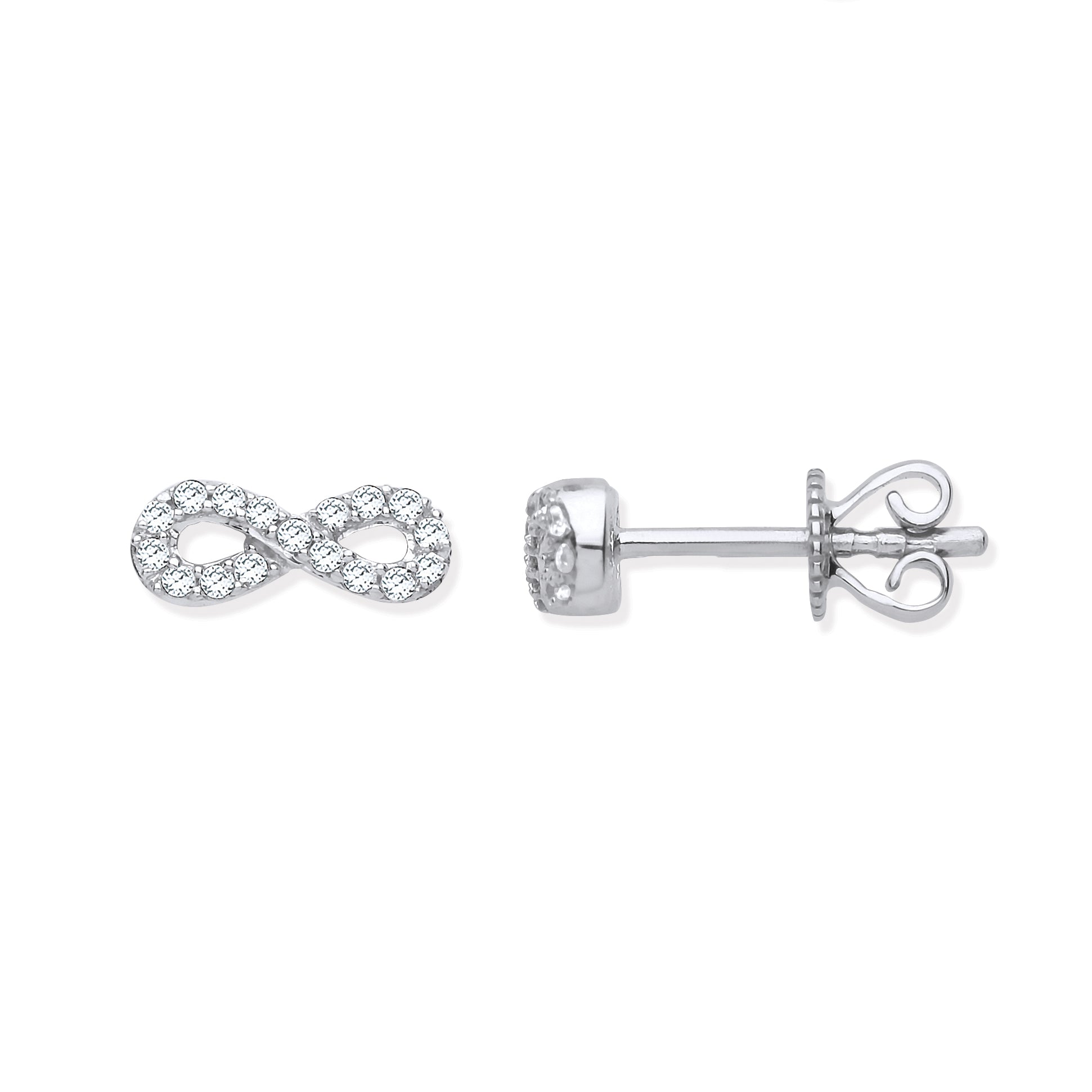 9ct White Gold Infinity 0.15ctw Diamond Studs