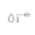 9ct White Gold Teardrop 0.15ctw Diamond Studs