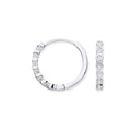 9ct White Gold Round 0.10ctw Diamond Hoops