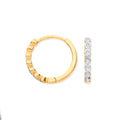 9ct Yellow Gold Round 0.10ctw Diamond Hoops