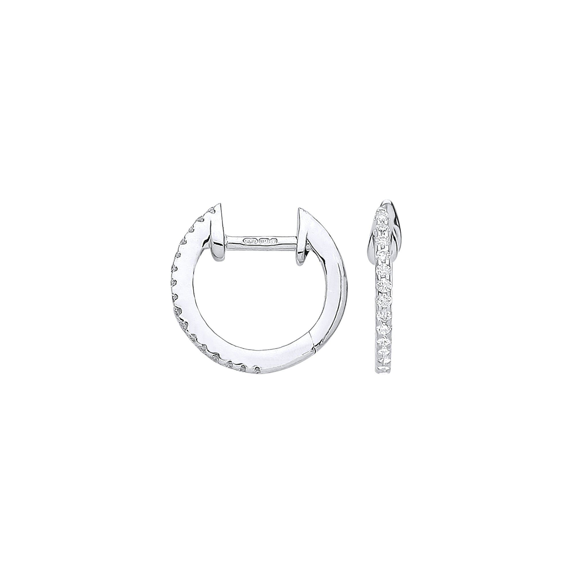 9ct White Gold 0.10ct Diamond Earrings