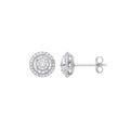 9ct White Gold Multi Circles Stud Diamond 0.36ctw Earrings