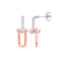 9ct White and Rose Gold Drop Earrings 0.43ctw Diamonds