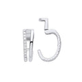 9ct White Gold 0.08ct Single Cuff Earring